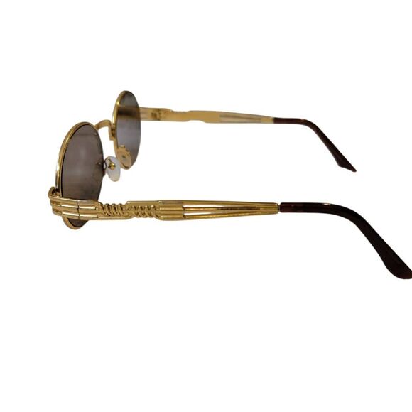 Gold Frame Blue Lens Fashion Sunglasses UV400 - Picture 6 of 10